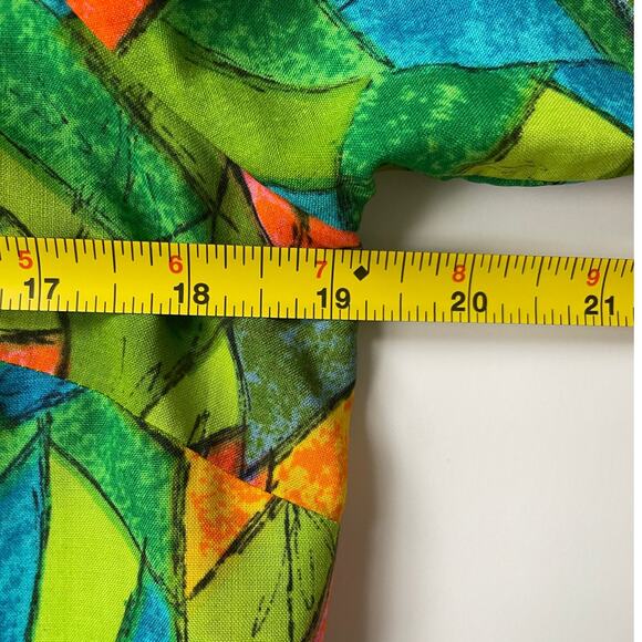 Joy Steven’s 60s Psychedelic Geometric Colorful Blouse Size S / M Bell Sleeve - Picture 9 of 11